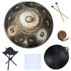 9/10/12 Notes Spiral Hand Pan Tongue Drum, 440Hz D Minor