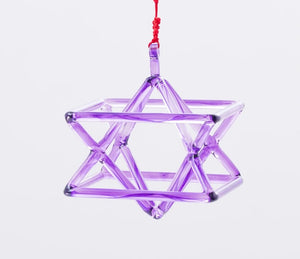 7-10 Inch Purple Merkaba Crystal Singing Pyramid + FREE Case and Mallet