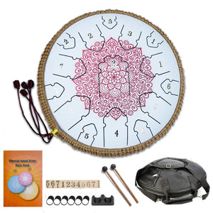 13 Inch Steel Tongue Drum, 15 notes