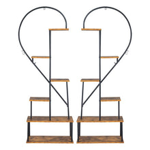 Load image into Gallery viewer, 6 Tiered Heart Shaped Iron Wood Stand Shelf