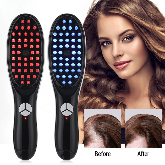 Phototherapy Hair Growth Brush Comb Red and Blue Light Therapy