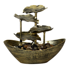 Load image into Gallery viewer, Tabletop Water Fountain 4-Tiers Lotus Leaf