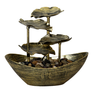 Tabletop Water Fountain 4-Tiers Lotus Leaf