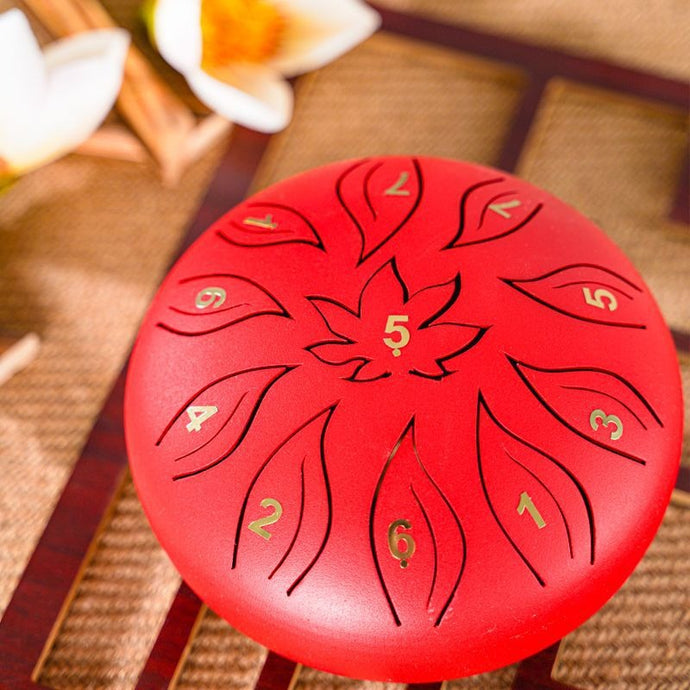 6 Inch, 11 Tone D Minor - Flower and Leaf Steel Tongue Drum