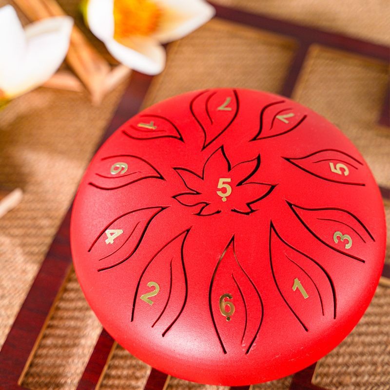6 Inch, 11 Tone D Minor - Flower and Leaf Steel Tongue Drum