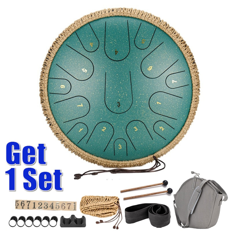 14 Inch, 15 Tone Steel Tongue Drum – Life Changing Energy