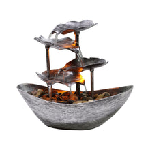 Load image into Gallery viewer, Tabletop Water Fountain 4-Tiers Lotus Leaf