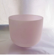 Load image into Gallery viewer, 432Hz Morganite Gemstone Frosted Quartz Crystal Singing Bowl