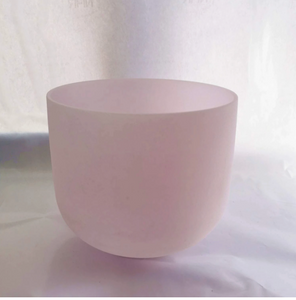 432Hz Morganite Gemstone Frosted Quartz Crystal Singing Bowl