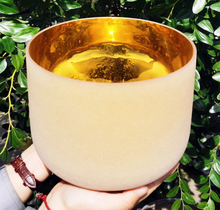 Load image into Gallery viewer, 7 Piece Set 24k Gold Quartz Crystal Singing Bowl Perfect Pitch