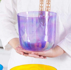 Cosmic Clear Crystal Singing Bowls - Set of 7 Colored