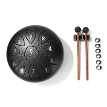 Load image into Gallery viewer, 6 inch Lotus Design 11 Tone Steel Tongue Drum with FREE Bag