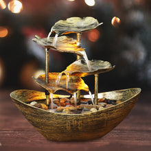 Load image into Gallery viewer, Tabletop Water Fountain 4-Tiers Lotus Leaf