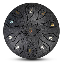 Load image into Gallery viewer, 6 Inch, 11 Tone D Minor - Flower and Leaf Steel Tongue Drum