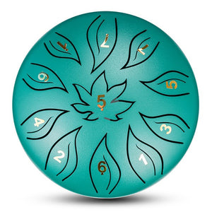 6 Inch, 11 Tone D Minor - Flower and Leaf Steel Tongue Drum