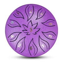 Load image into Gallery viewer, 6 Inch, 11 Tone D Minor - Flower and Leaf Steel Tongue Drum