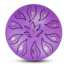6 Inch, 11 Tone D Minor - Flower and Leaf Steel Tongue Drum