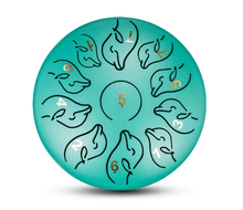 Load image into Gallery viewer, 6 Inch, 11 Tone Dolphin Steel Tongue Drum