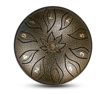 Load image into Gallery viewer, 6 Inch, 11 Tone D Minor - Flower and Leaf Steel Tongue Drum