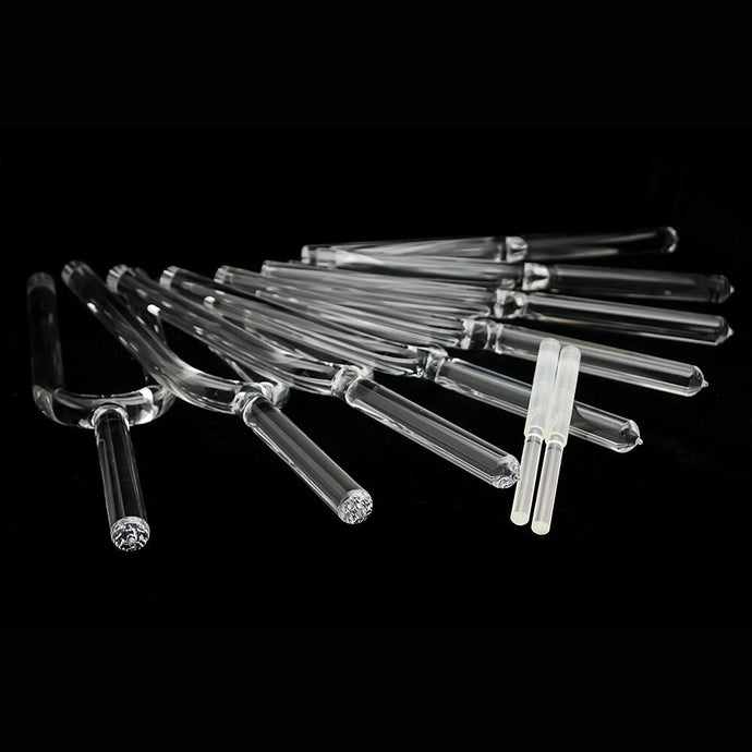 Set of 8 Crystal Tuning Fork 20mm + FREE Case and Mallets