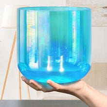 Load image into Gallery viewer, 7 Inch Blue Clear Cosmic Quartz Crystal Singing Bowl - G Note + FREE Bag and Mallet