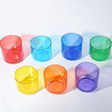 Load image into Gallery viewer, Colored Clear Crystal Singing Bowls - Set of 7