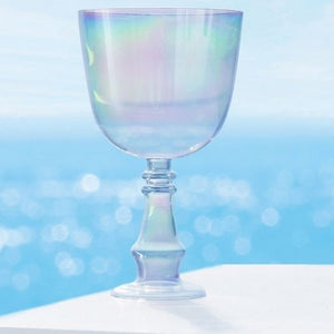 6 inch Fancy Clear Quartz Crystal Handle Singing Bowl
