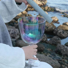 Load image into Gallery viewer, 6 inch Fancy Clear Quartz Crystal Handle Singing Bowl