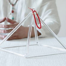 Load image into Gallery viewer, 9 or 10 inch Crystal Singing Pyramid + FREE Case and Mallet