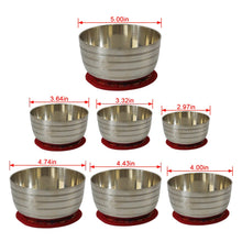 Load image into Gallery viewer, Set of 7 Hammered Himalayan Shiny Tibetan Singing Bowls + FREE Case and Mallet
